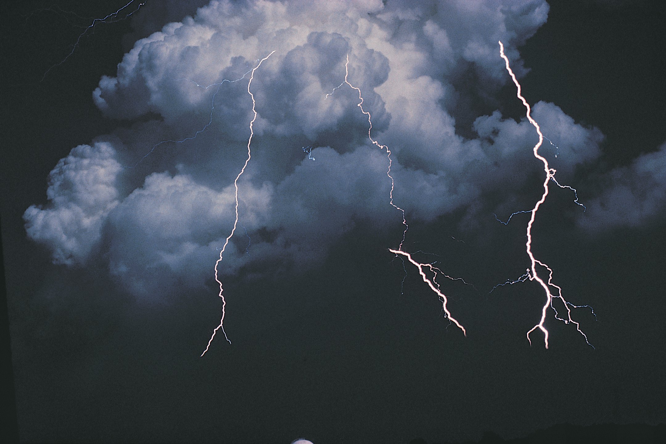 Cloudy sky with lightning